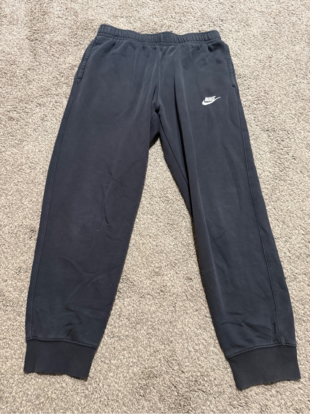 Nike Black Jogger Sweatpants with White Swoosh Logo